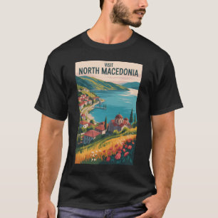 Illustratie van de skyline van Noord-Macedonië Rei T-shirt