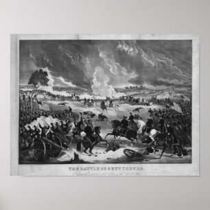 Illustratie van de slag om Gettysburg Poster
