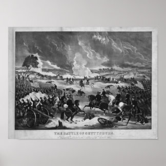 Illustratie van de slag om Gettysburg Poster