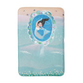 Illustratie van de spiegel van een zeemeermin met badmat (Voorkant Verticaal)