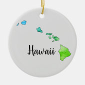 Illustratie van de staat Hawaii Keramisch Ornament (Voorkant)