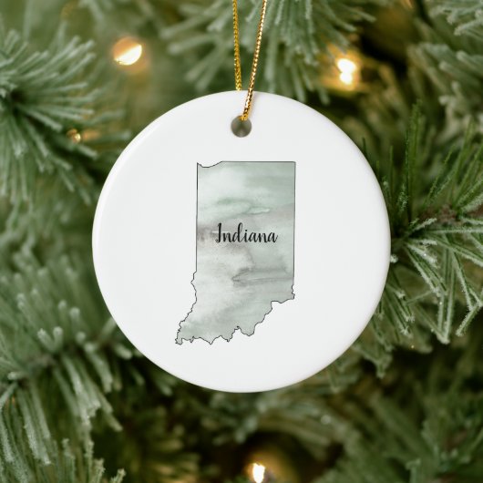 Illustratie van de staat Indiana Keramisch Ornament (Boom)