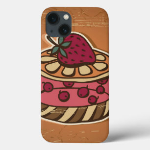 Illustratie van de taart in retro-stijl iPhone 13 hoesje