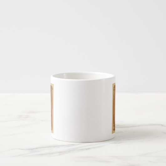 Illustratie van de taart in retro-stijl espresso kop (Voorkant)