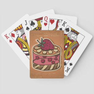 Illustratie van de taart in retro-stijl pokerkaarten
