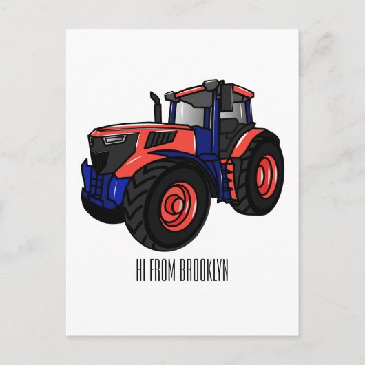 Illustratie van de tractorcartoon briefkaart (Voorkant)