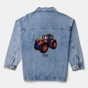 Illustratie van de tractorcartoon denim jacket