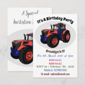 Illustratie van de tractorcartoon kaart (Voorkant / Achterkant)