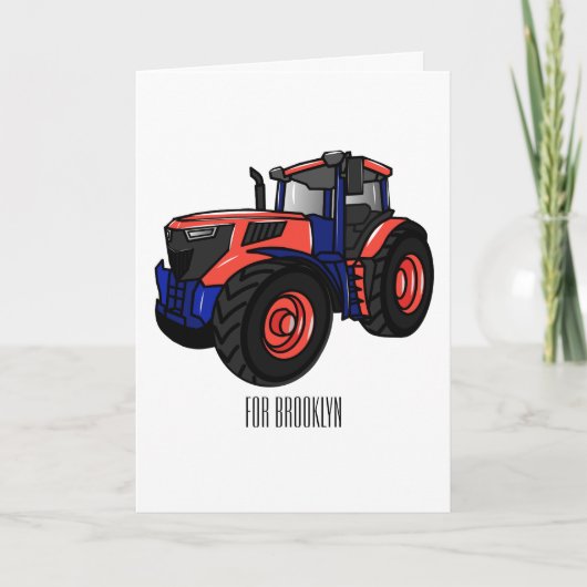 Illustratie van de tractorcartoon kaart (Voorkant)