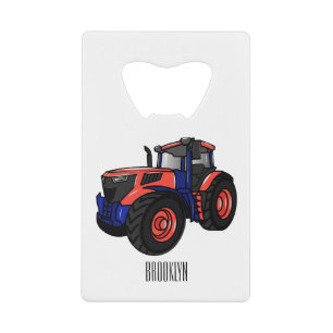Illustratie van de tractorcartoon kredietkaart flessenopener