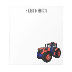Illustratie van de tractorcartoon notitieblok