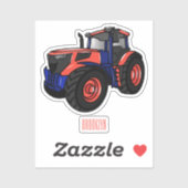 Illustratie van de tractorcartoon sticker (Vel)