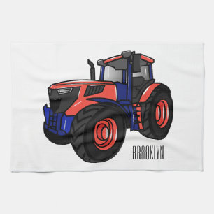 Illustratie van de tractorcartoon theedoek