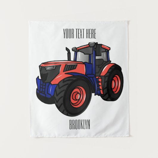 Illustratie van de tractorcartoon wandkleed (Voorkant)