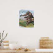 Illustratie van de visserij op olifanten poster (Keuken)