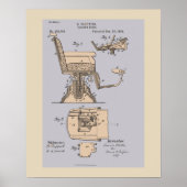 Illustratie van de  voorzitter Barber Poster (Voorkant)