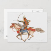 Illustratie van de vroege Samurai-krijger op Briefkaart (Voorkant / Achterkant)