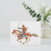 Illustratie van de vroege Samurai-krijger op Briefkaart (Staand voorkant)