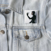 Illustratie van de vrouw vierkante button 5,1 cm (In situ)