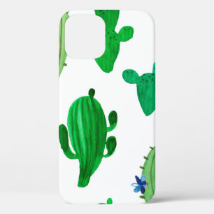 illustratie van de waterverf van de groene-inkt-wo iPhone 12 hoesje