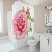 illustratie van de waterverf van een roze roze roz douchegordijn (In situ)