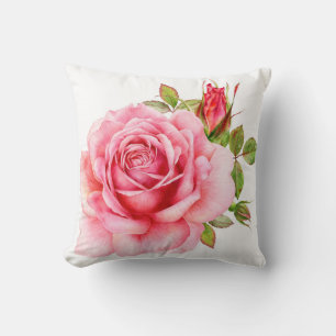 illustratie van de waterverf van een roze roze roz kussen