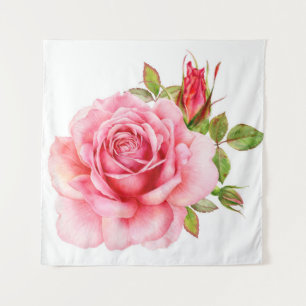 illustratie van de waterverf van een roze roze roz wandkleed