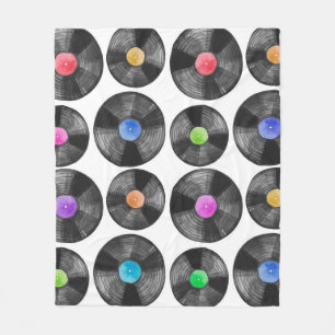 illustratie van de waterverf van een vinyllp-retro fleece deken