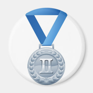Illustratie van de zilvermedaille magneet