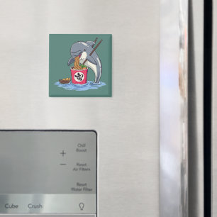 Illustratie van dolfijn die ramen eet magneet