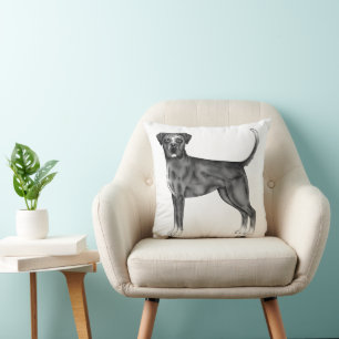 Illustratie van Duitse Boxerhond in zwart-wit Kussen