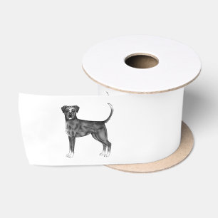 Illustratie van Duitse Boxerhond in zwart-wit Lint