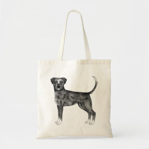 Illustratie van Duitse Boxerhond in zwart-wit Tote Bag