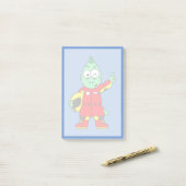 Illustratie van een Allosaurus autocoureur. Post-it® Notes (Op bureau)