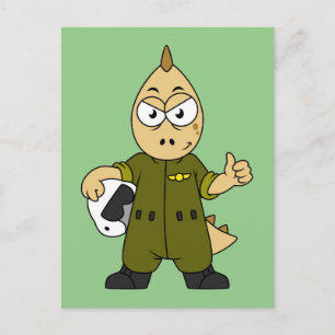 Illustratie van een Allosaurus Jet Pilot. Briefkaart