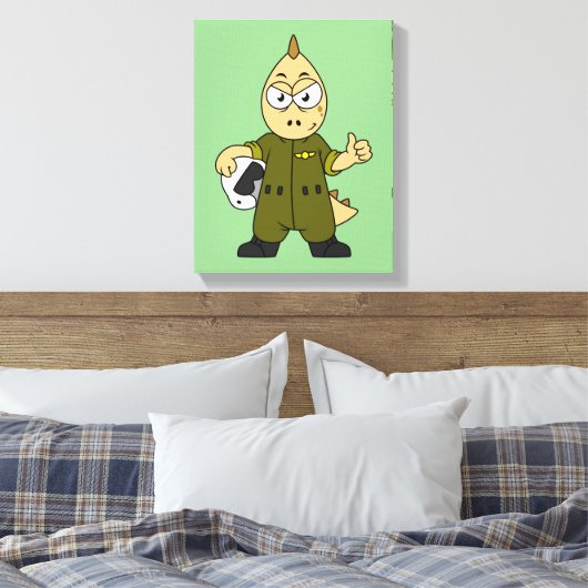 Illustratie van een Allosaurus Jet Pilot. Canvas Afdruk (Insitu (Slaapkamer))