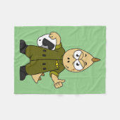 Illustratie van een Allosaurus Jet Pilot. Fleece Deken (Voorkant (Horizontaal))