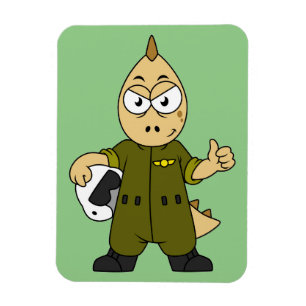 Illustratie van een Allosaurus Jet Pilot. Magneet