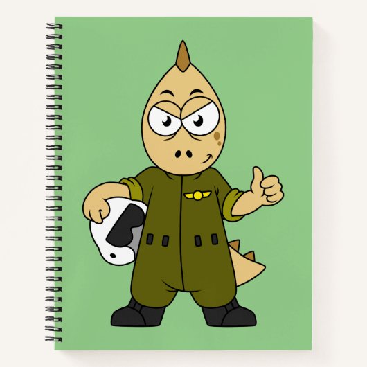 Illustratie van een Allosaurus Jet Pilot. Notitieboek (Voorkant)