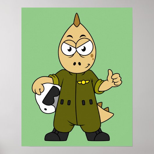 Illustratie van een Allosaurus Jet Pilot. Poster (Voorkant)