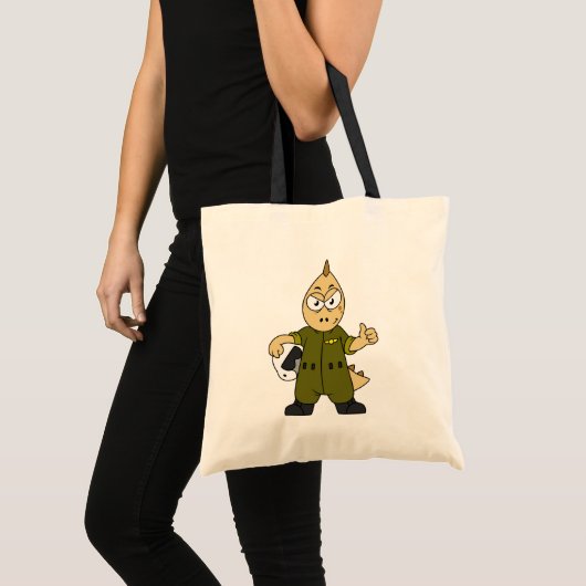 Illustratie van een Allosaurus Jet Pilot. Tote Bag (Voorkant (product))