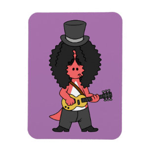 Illustratie van een allosaurus verkleed als rockst magneet