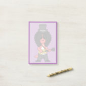 Illustratie van een allosaurus verkleed als rockst post-it® notes (Op bureau)