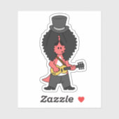 Illustratie van een allosaurus verkleed als rockst sticker (Vel)