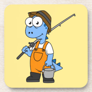 Illustratie van een Allosaurus-visser. Bier Onderzetter