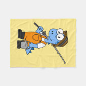 Illustratie van een Allosaurus-visser. Fleece Deken (Voorkant (Horizontaal))