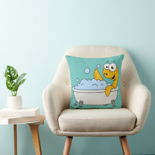 Illustratie van een badend monster van Loch Ness. Kussen