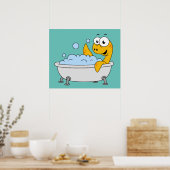 Illustratie van een badend monster van Loch Ness. Poster (Keuken)