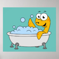 Illustratie van een badend monster van Loch Ness.