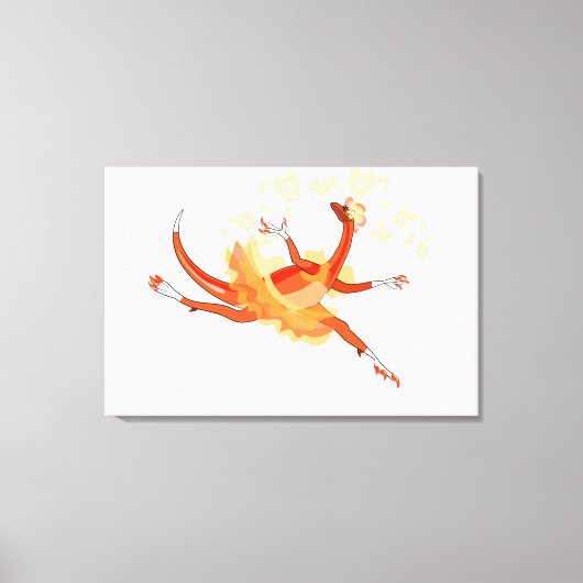 Illustratie van een balletdanseraptor. 2 canvas afdruk (Voorkant)